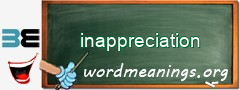 WordMeaning blackboard for inappreciation